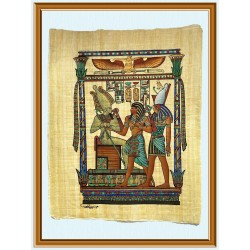 Osiris Lord of Gods. Ancient Egypt papyrus painting Golden Colors